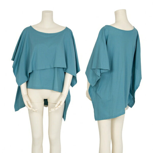 ISSEY MIYAKE 21SS Stretch Cotton Poncho Coat Blue Size 2