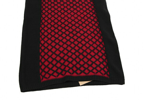 VIVIENNE TAM Front Bias Knit Black Red Skirt