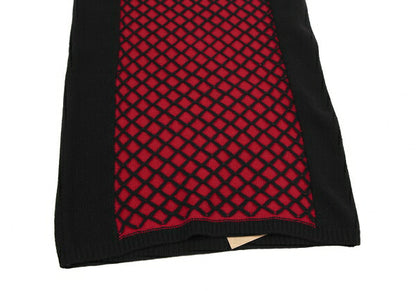 VIVIENNE TAM Front Bias Knit Black Red Skirt