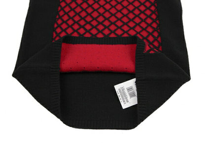 VIVIENNE TAM Front Bias Knit Black Red Skirt
