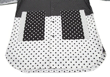 GANRYU Dot Gingham Check Panel Shirt Black Size S