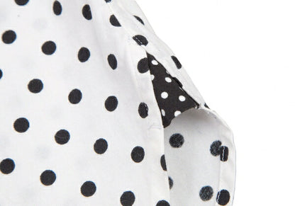 GANRYU Dot Gingham Check Panel Shirt Black Size S