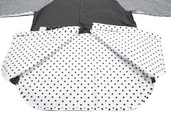 GANRYU Dot Gingham Check Panel Shirt Black Size S