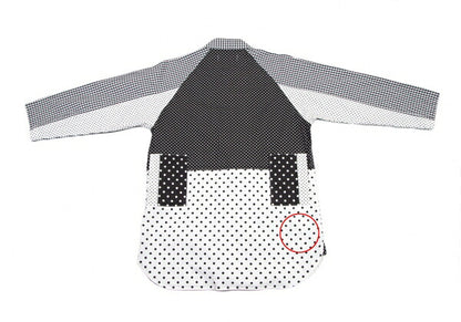 GANRYU Dot Gingham Check Panel Shirt Black Size S