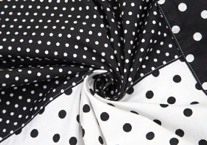 GANRYU Dot Gingham Check Panel Shirt Black Size S