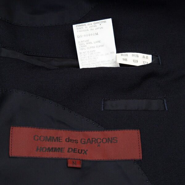 COMME des GARCONS HOMME DEUX Wool Blazer Navy Size M