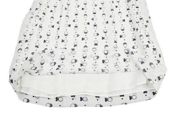 SEE BY CHLOE Pattern Rib Shoulder Midi White Black Dress Size 34
