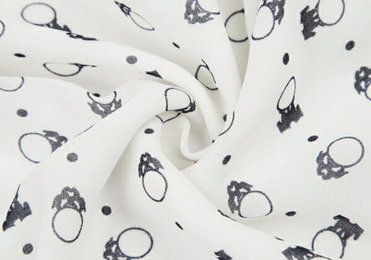 SEE BY CHLOE Pattern Rib Shoulder Midi White Black Dress Size 34