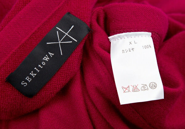 SEKItoWA Cashmere Zip-Up Hoodie Red Size XL