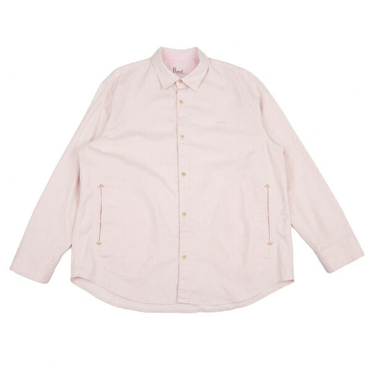 Papas Stretch Cotton Linen Pocket Shirt Pink Size 52LL