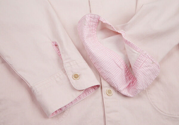 Papas Stretch Cotton Linen Pocket Shirt Pink Size 52LL