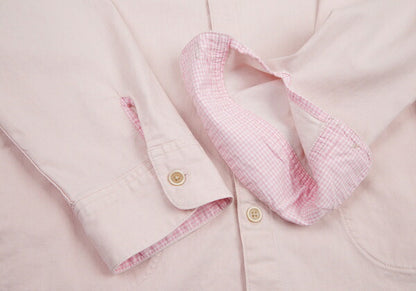 Papas Stretch Cotton Linen Pocket Shirt Pink Size 52LL