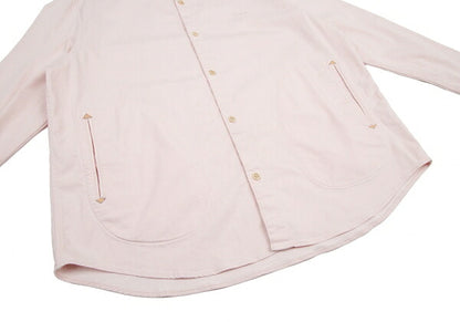 Papas Stretch Cotton Linen Pocket Shirt Pink Size 52LL
