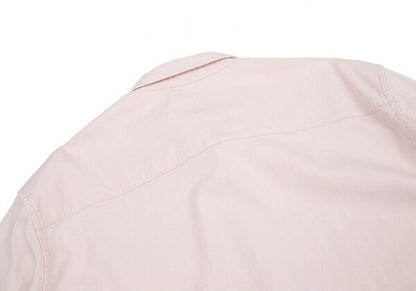 Papas Stretch Cotton Linen Pocket Shirt Pink Size 52LL