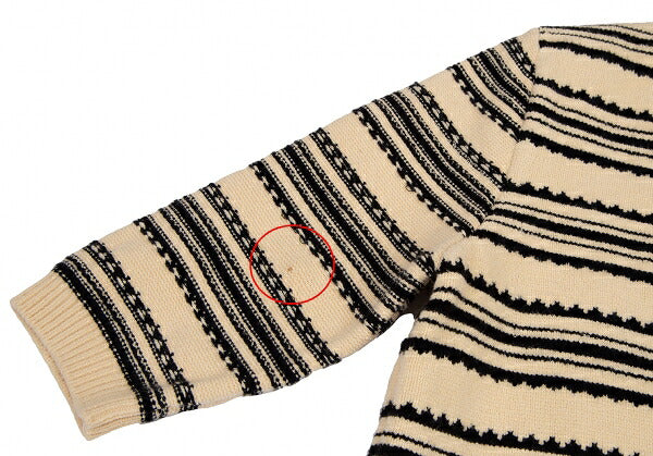 MARNI Stretch Cotton Border Short Cardigan Beige Size 38