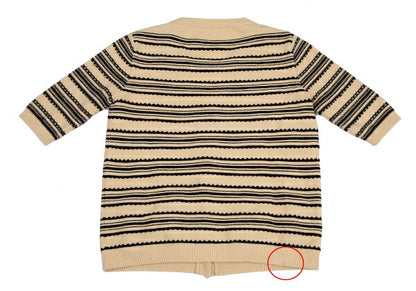 MARNI Stretch Cotton Border Short Cardigan Beige Size 38