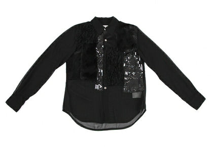 COMME des GARCONS Mixed Patchwork Sheer Blouse Shirt Size XS