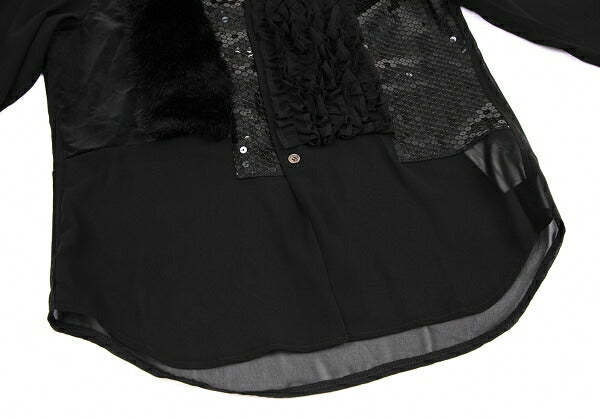 COMME des GARCONS Mixed Patchwork Sheer Blouse Shirt Size XS