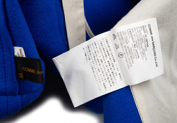 COMME des GARCONS 12AW Poly Felt 2D Jacket Blue Size XS