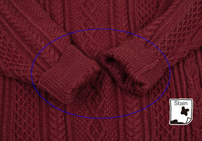 Papas Silk Cashmere Wool Fisherman Knit Sweater Red Size 50L