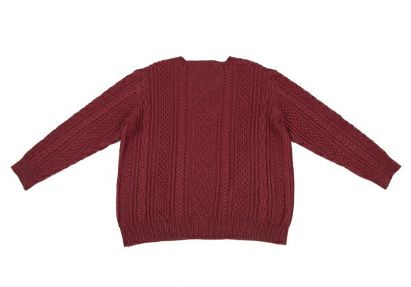 Papas Silk Cashmere Wool Fisherman Knit Sweater Red Size 50L