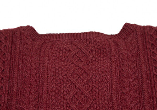 Papas Silk Cashmere Wool Fisherman Knit Sweater Red Size 50L