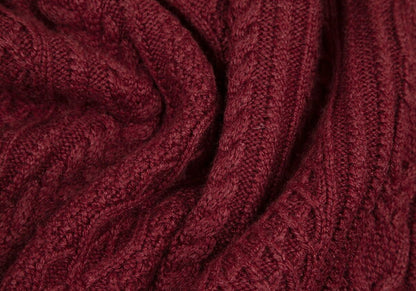 Papas Silk Cashmere Wool Fisherman Knit Sweater Red Size 50L