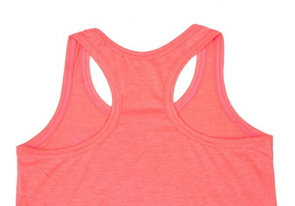 Yohji Yamamoto FEMME Spray Logo Print Tank Neon Pink Size 2