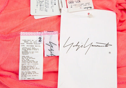 Yohji Yamamoto FEMME Spray Logo Print Tank Neon Pink Size 2