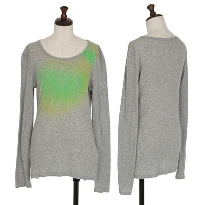 Yohji Yamamoto FEMME Sheer Spray Print Top Gray Size 2