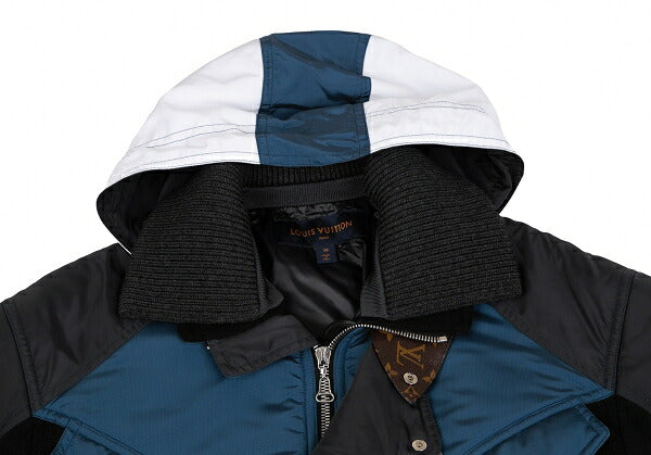 Louis Vuitton Monogram Oversized Ski Black Blue Jacket Size 38