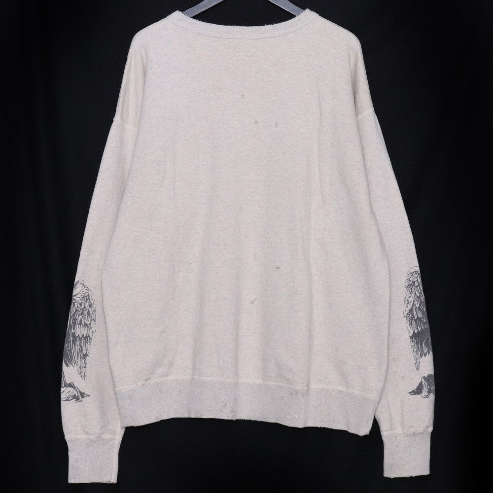 SAINT MICHAEL 22AW Mother Crewneck Sweatshirt Grey Size XL