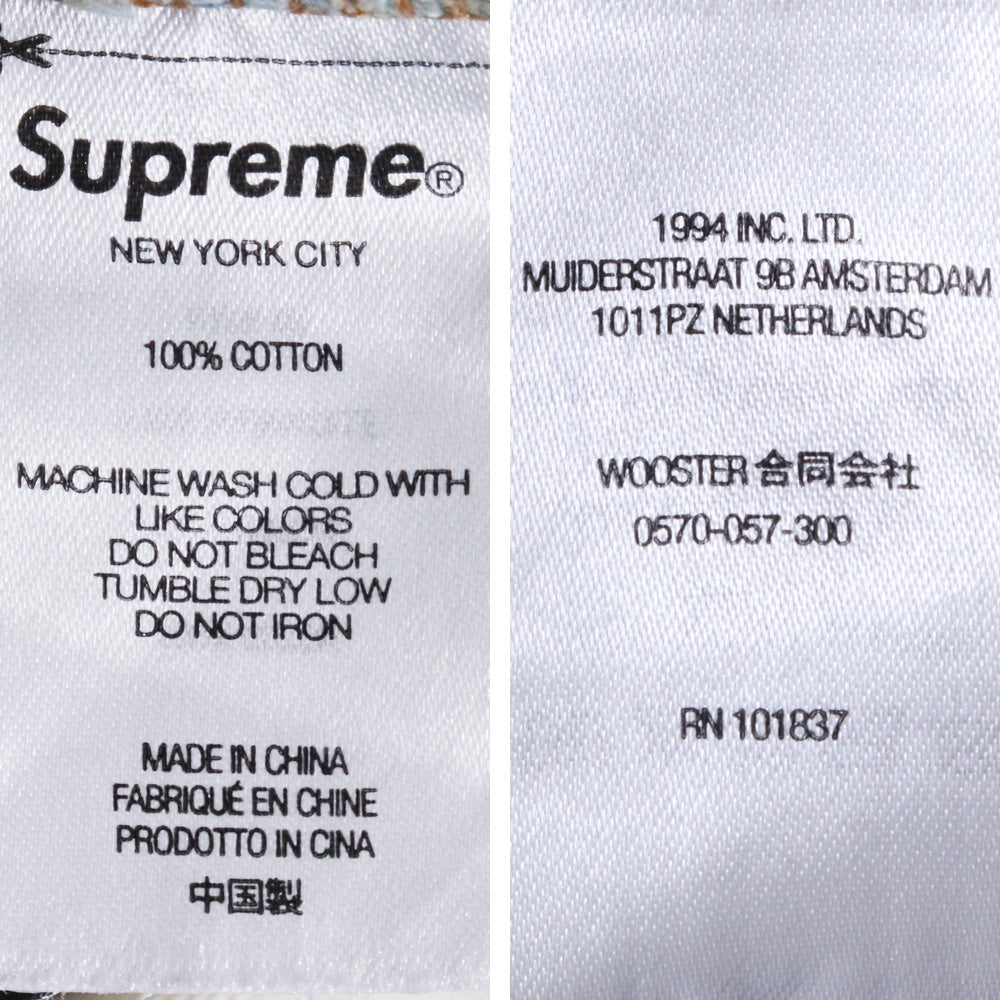 SUPREME 22AW Washed Regular Jeans Light Indigo Size 30