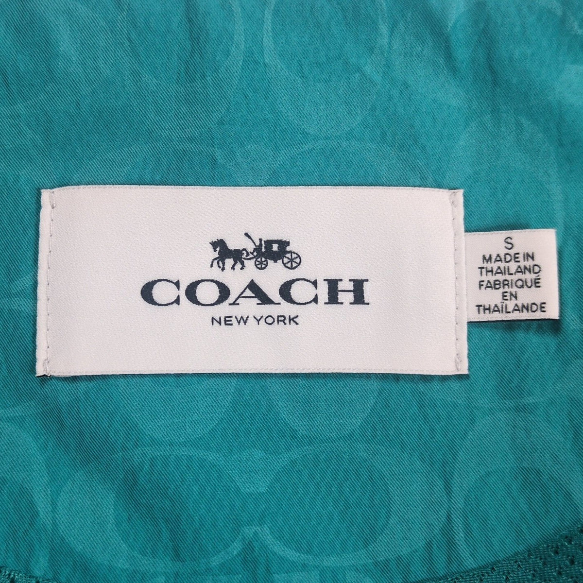 COACH Signature Logo Color Block Track Jacket Green Size S