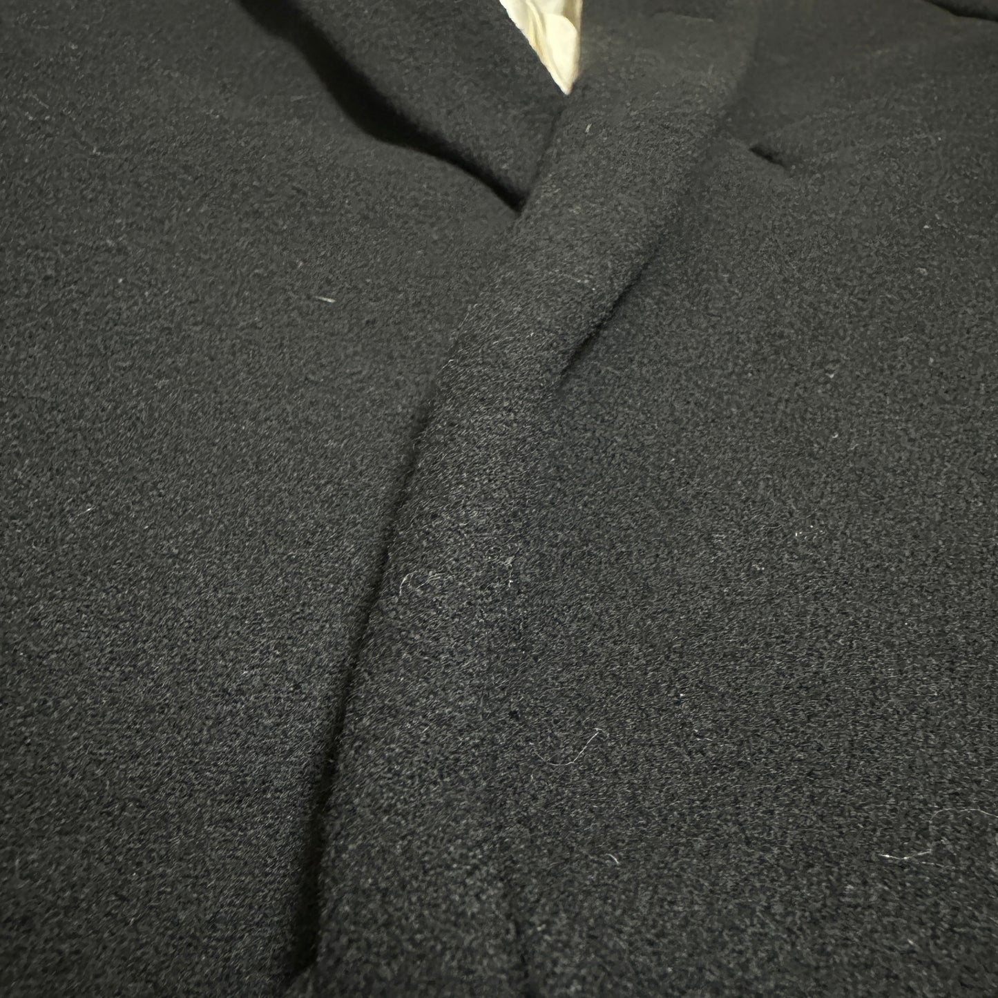 THE RERACS Black Wool Single Breasted Chester Coat