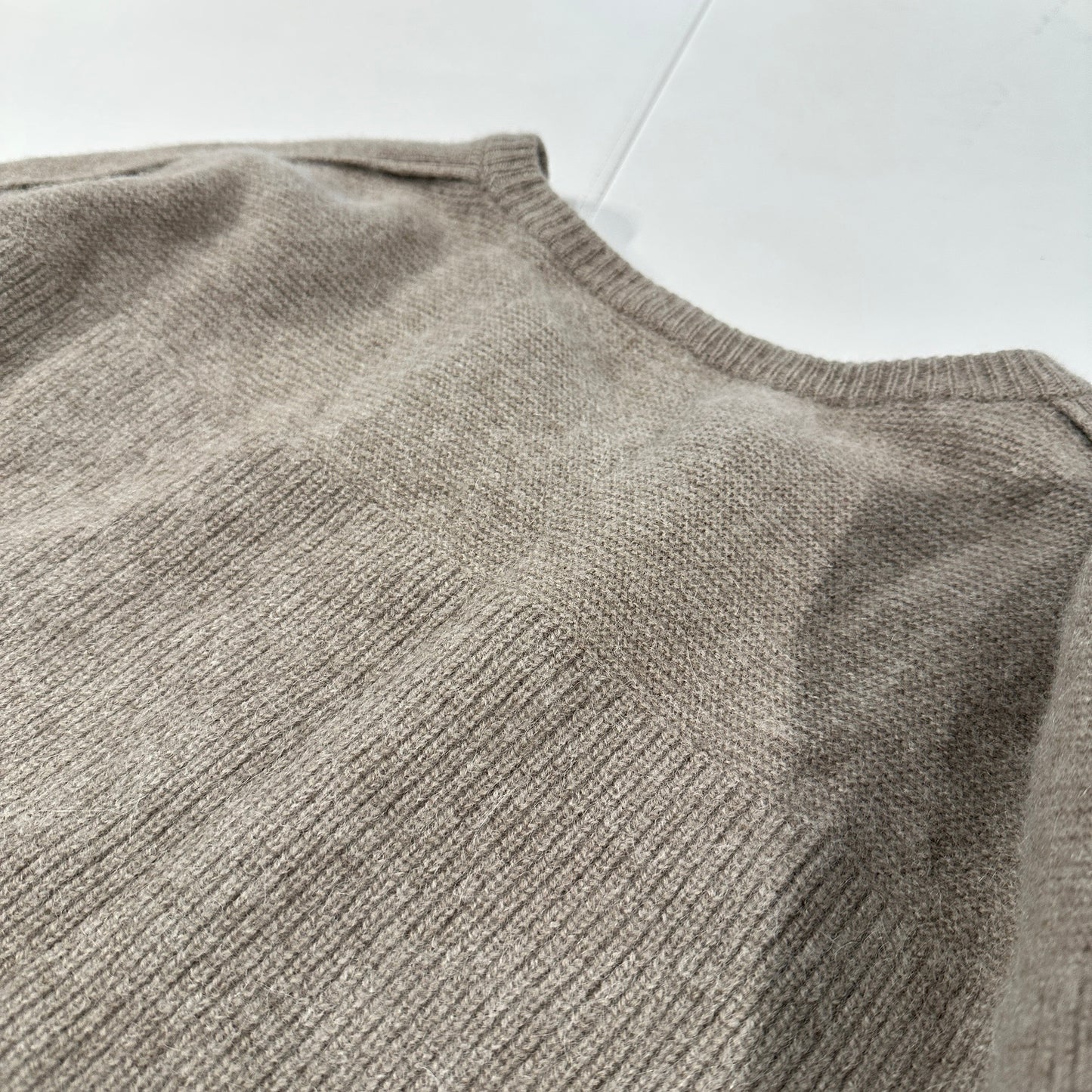 YOKE 19AW Beige Alpaca Wool Crewneck Knit Sweater Size M