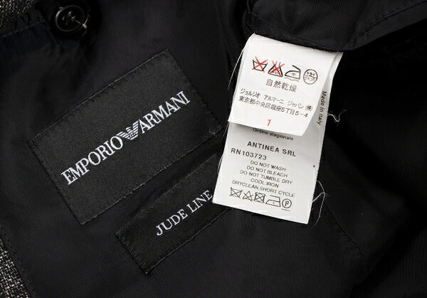 EMPORIO ARMANI JUDE LINE Melange Wool Jacket Black Size 46