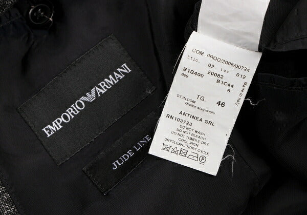 EMPORIO ARMANI JUDE LINE Melange Wool Jacket Black Size 46