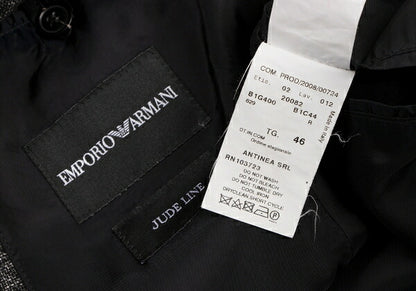 EMPORIO ARMANI JUDE LINE Melange Wool Jacket Black Size 46