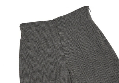 EMPORIO ARMANI Herringbone Knit Pants Gray Size 42
