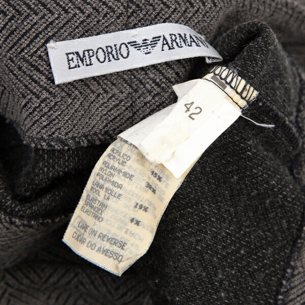 EMPORIO ARMANI Herringbone Knit Pants Gray Size 42
