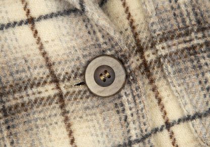 ARMANI JEANS Brushed Wool Check Jacket Cream Size 42