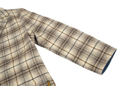 ARMANI JEANS Brushed Wool Check Jacket Cream Size 42