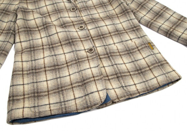 ARMANI JEANS Brushed Wool Check Jacket Cream Size 42