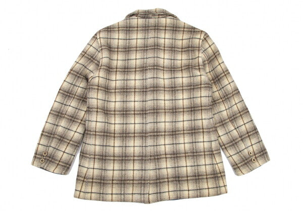 ARMANI JEANS Brushed Wool Check Jacket Cream Size 42
