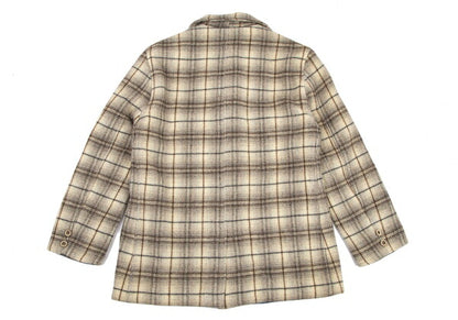 ARMANI JEANS Brushed Wool Check Jacket Cream Size 42