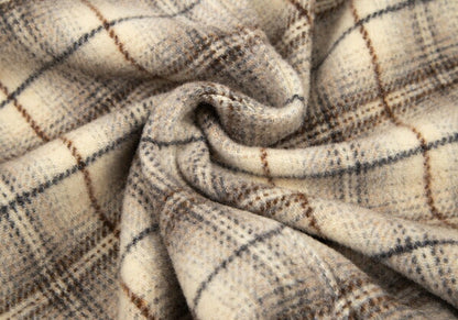 ARMANI JEANS Brushed Wool Check Jacket Cream Size 42