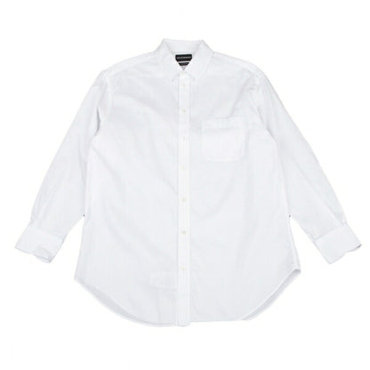EMPORIO ARMANI Cotton Dobby Button-Down Shirt White Size 42