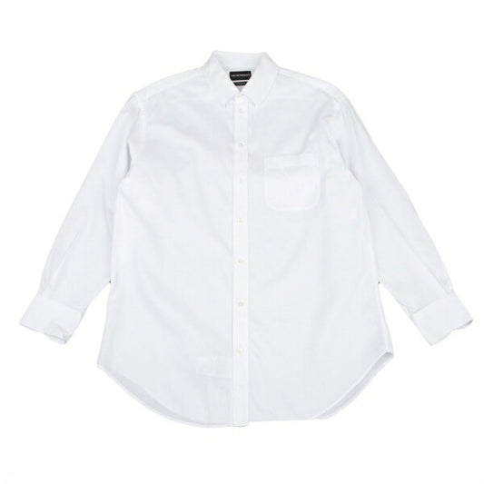 EMPORIO ARMANI Cotton Dobby Button-Down Shirt White Size 42