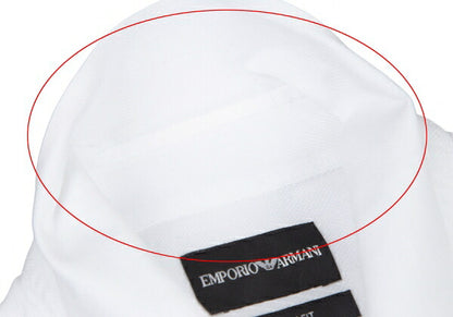 EMPORIO ARMANI Cotton Dobby Button-Down Shirt White Size 42